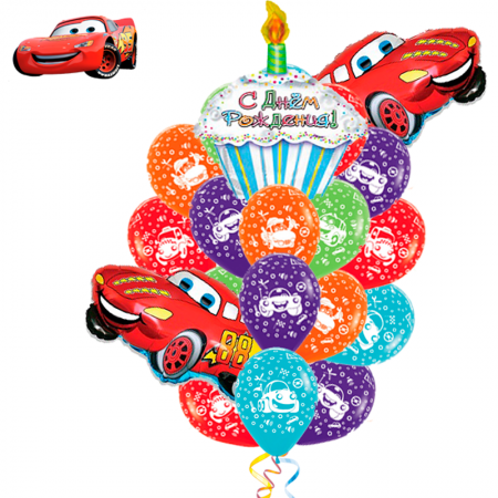 Букет шаров на День рождения «Тачки»