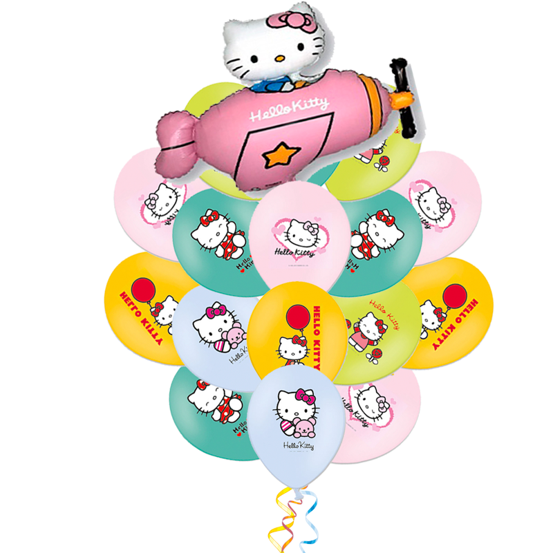 Букет «Летающий Hello Kitty» из 27 шаров
