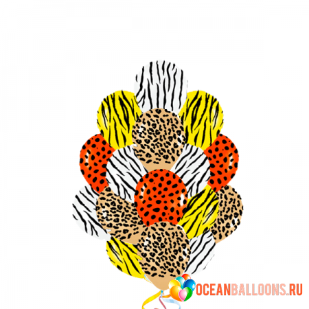 Букет из воздушных шаров «Цвета джунглей»