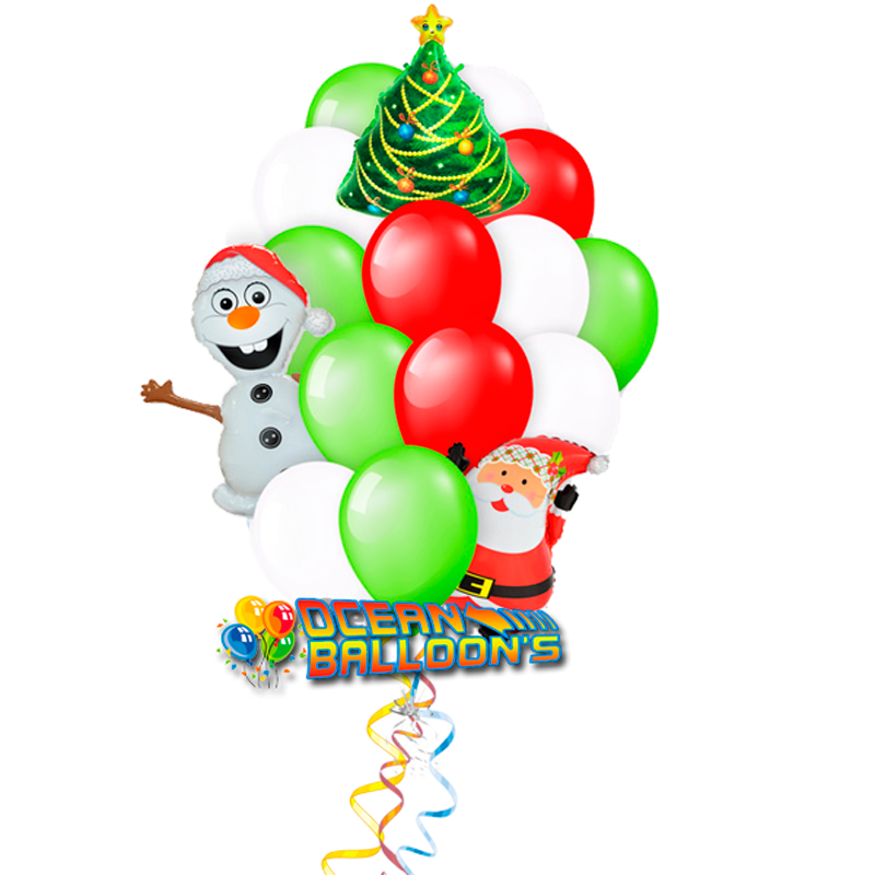 Букет «Новогодний переполох» из 28 воздушных шаров на новый год