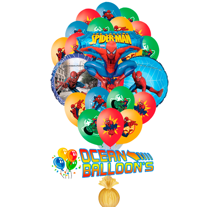 Композиция из 27 и воздушных шариков «Неуловимый  Спайдермен»