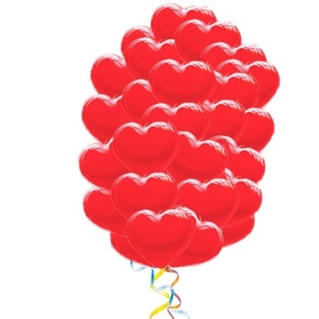 «Облако для любимой» букет из 50 воздушных шаров сердечек