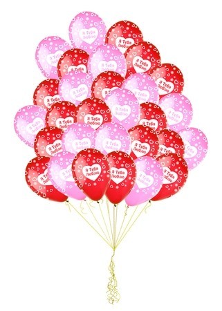 Букет «Облако Любви» из 40 воздушных шаров «Я люблю тебя»