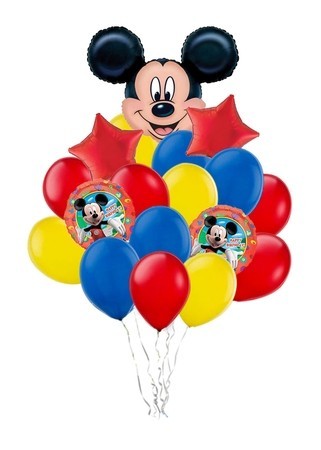 Букет «Поздравление от Микки» из 20 разноцветных шаров