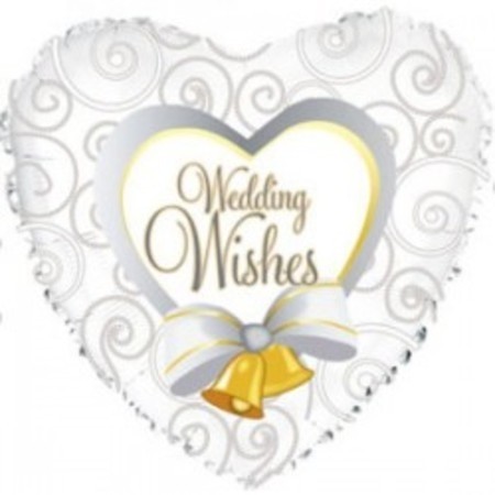 Фольгированный шар сердце «Свадебные пожелания»