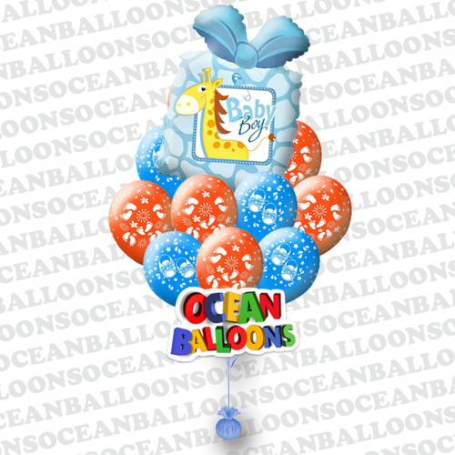 Композиция «Мальчик родился!» из 19 воздушных шаров