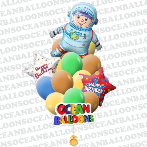 Букет шаров на День рождения детей «Космонавт»