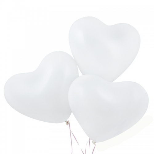 Латексный воздушный шар-сердце белые 