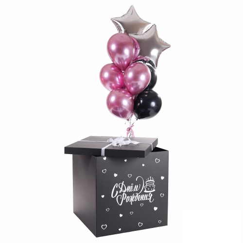 Коробка с шарами «Розовое вино»