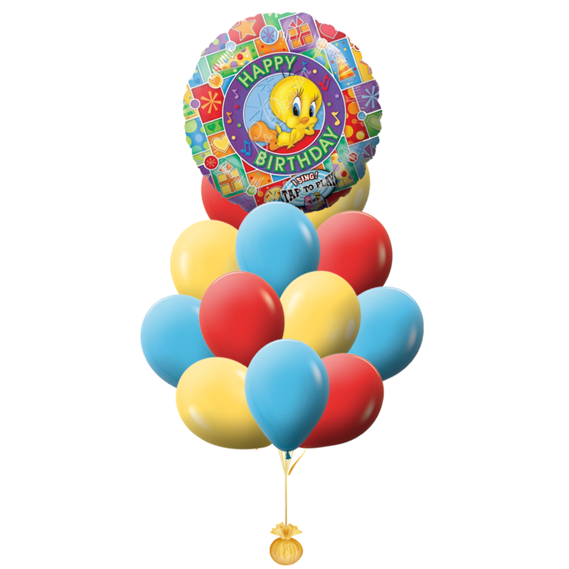 «Музыкальное поздравление от Твитти» букет шаров на день рождения