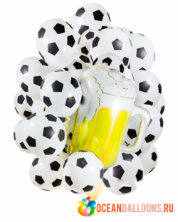 Главному фанату футбола букет из 36 воздушных футбольных шаров