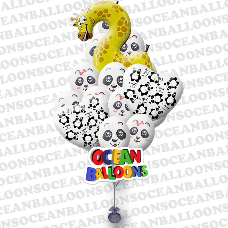 Композиция на день рождения с шарами Пандами