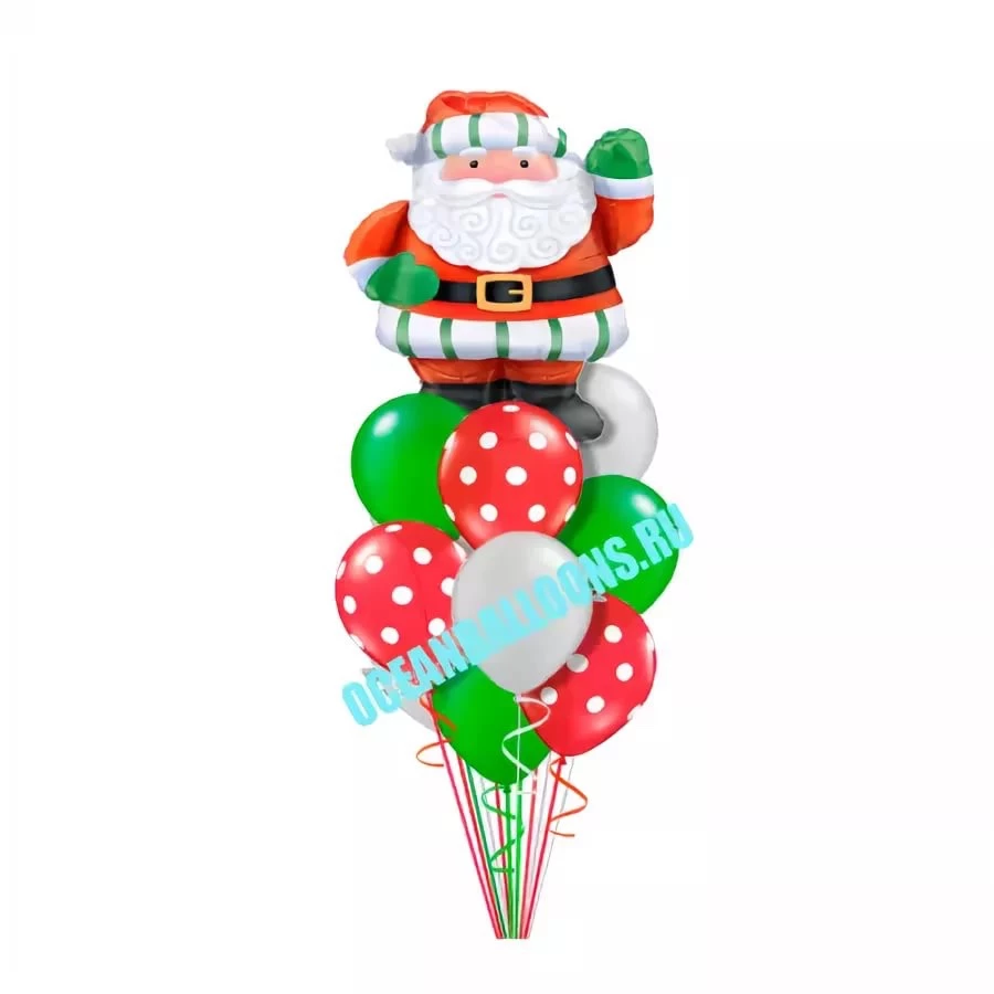 Букет «Поздравление от Санты 2» из 16 шаров