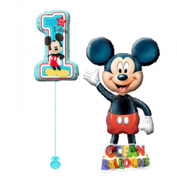 Ходячий шар   Микки Масус с цифрой для мальчика