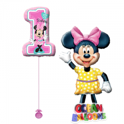 Ходячий шар  Минни Маус с цифрой для девочки